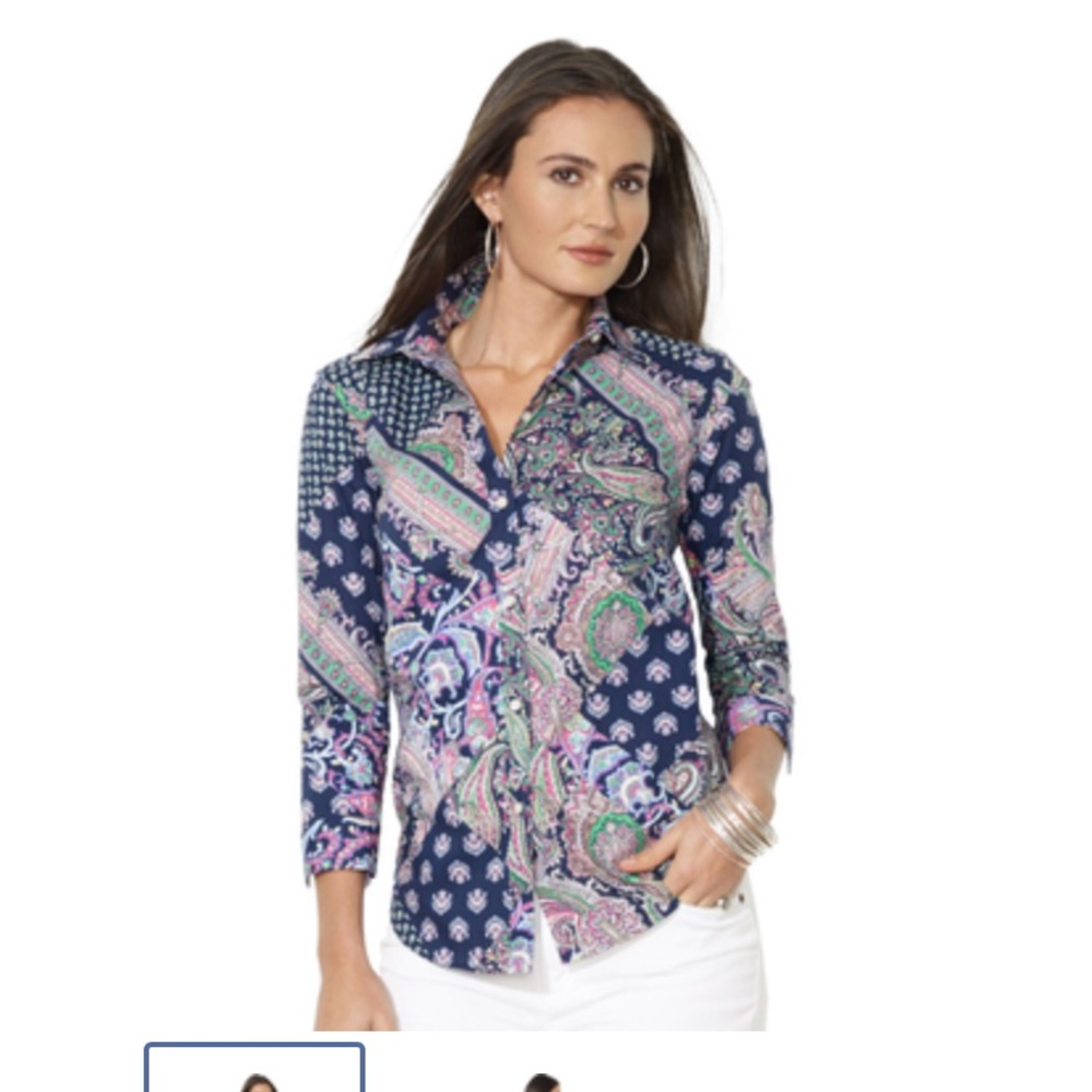 Lauren Ralph Lauren No-iron Priya Paisley top